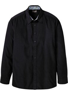 Рубашка с длинными рукавами из тонкого вельвета Bpc Selection, черный