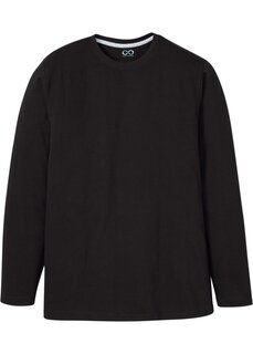 Незаменимая бесшовная рубашка с длинными рукавами из органического хлопка Bpc Bonprix Collection, черный
