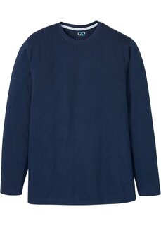 Незаменимая бесшовная рубашка с длинными рукавами из органического хлопка Bpc Bonprix Collection, синий