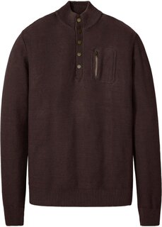 Пуловер с планкой на пуговицах John Baner Jeanswear, коричневый