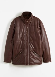 Стеганая куртка под кожу Bpc Selection, коричневый