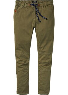 Прямые эластичные брюки без застежки стандартного кроя Bpc Bonprix Collection, зеленый