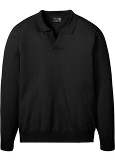 Пуловер с воротником-поло Bpc Selection, черный