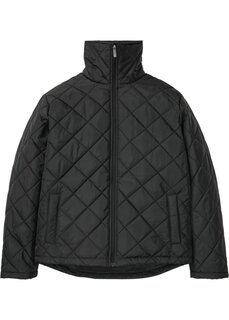 Стеганая куртка из переработанного полиэстера с высоким воротником-стойкой стандартного кроя Bpc Bonprix Collection, черный