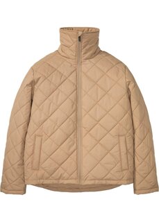 Стеганая куртка из переработанного полиэстера с высоким воротником-стойкой стандартного кроя Bpc Bonprix Collection, бежевый