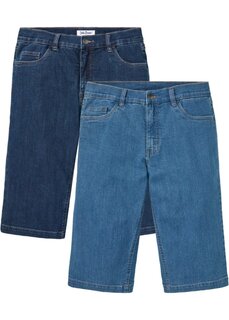 Длинные джинсы-шорты стандартного кроя стрейч (2 шт в упаковке) John Baner Jeanswear, синий