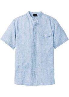 Рубашка с коротким рукавом и льном Bpc Selection, голубой