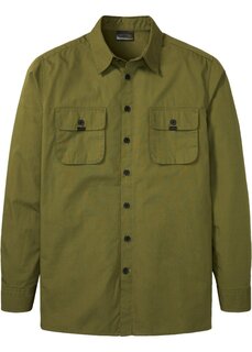 Рубашка с длинными рукавами и карманами-книжками Bpc Selection, зеленый