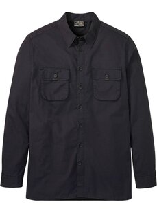 Рубашка с длинными рукавами и карманами-книжками Bpc Selection, черный
