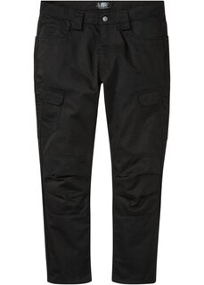 Функциональные уличные брюки стандартного кроя с прямыми карманами-карго Bpc Bonprix Collection, черный