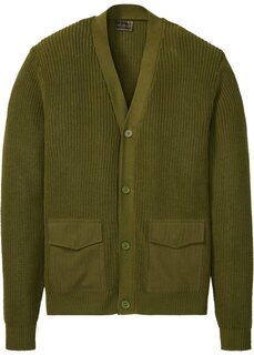 Кардиган с плетеными карманами Bpc Selection, зеленый