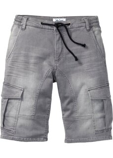 Спортивные джинсы-шорты стандартного кроя John Baner Jeanswear, серый
