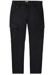 Водоотталкивающие функциональные брюки из эластичного твила с прямыми карманами-карго Bpc Bonprix Collection, черный