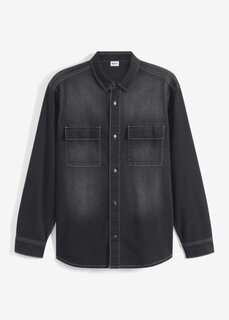Джинсовая куртка-рубашка свободного кроя John Baner Jeanswear, черный