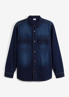 Джинсовая куртка-рубашка свободного кроя John Baner Jeanswear, синий