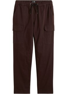 Прямые брюки без застежки стандартного кроя из термоэластичной ткани Bpc Bonprix Collection, коричневый