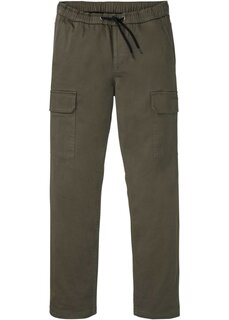 Прямые брюки без застежки стандартного кроя из термоэластичной ткани Bpc Bonprix Collection, зеленый