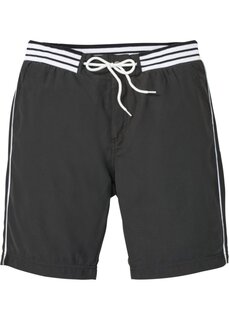 Пляжные шорты с ребристым поясом Bpc Bonprix Collection, черный