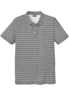 Рубашка-поло с короткими рукавами удобного кроя и минимальным принтом Bpc Bonprix Collection, черный