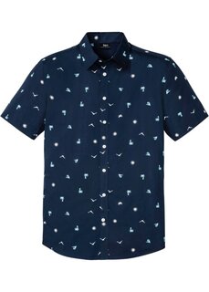 Рубашка с короткими рукавами удобного кроя Bpc Bonprix Collection, синий