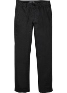 Льняные брюки-чиносы стандартного кроя с удобным прямым поясом Bpc Selection, черный