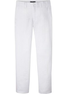 Льняные брюки-чиносы стандартного кроя с удобным прямым поясом Bpc Selection, белый