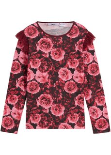 Рубашка для девочки с длинными рукавами и воланами Bpc Bonprix Collection, красный