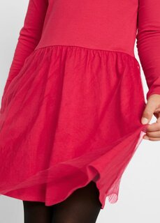 Трикотажное платье для девочек с тюлем Bpc Bonprix Collection, красный