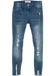 Джинсы скинни для девочек с эффектом поношенности John Baner Jeanswear, синий