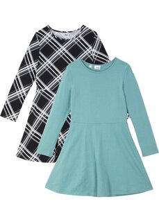 Трикотажное платье для девочек (2 шт) Bpc Bonprix Collection, зеленый