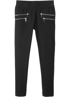 Эластичные брюки для девочек с боковыми молниями Bpc Bonprix Collection, черный