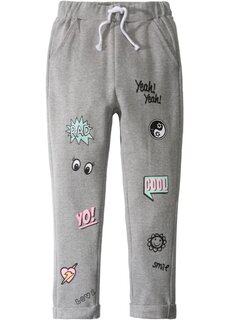 Повседневные спортивные штаны для девочек с комическим принтом Bpc Bonprix Collection, серый