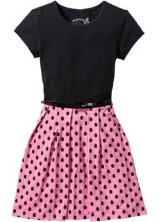 Платье для девочек с поясом из натурального хлопка Bpc Bonprix Collection, черный