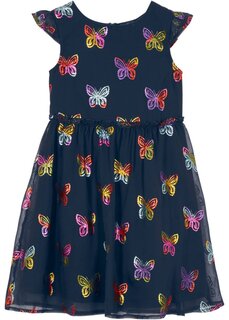 Праздничное шифоновое платье для девочки с принтом бабочки Bpc Bonprix Collection, синий