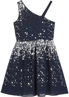 Праздничное девичье платье на одно плечо с пайетками Bpc Bonprix Collection, синий