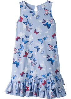 Трикотажное платье для девочек с воланами из натурального хлопка Bpc Bonprix Collection, синий