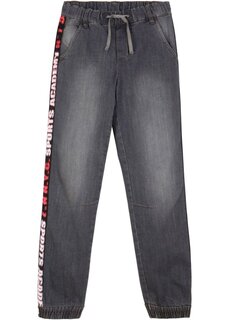 Спортивные джинсы для мальчиков узкого кроя с тесьмой John Baner Jeanswear, серый