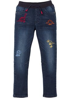 Джинсы для мальчиков с мотивами динозавров стандартный крой John Baner Jeanswear, синий