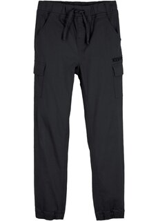 Эластичные брюки без застежки для мальчиков с карманами-карго облегающего кроя John Baner Jeanswear, черный