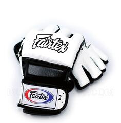 Боксерские перчатки Fairtex MMA FGV17 с разрезом на костяшках пальцев, белый / черный
