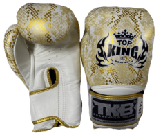 Боксерские перчатки Top King Super Snake TKBGSS-02, белый / золотой