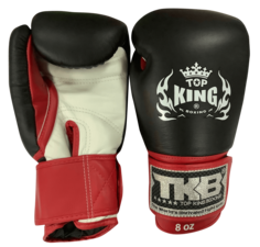 Боксерские перчатки Top King Ultimate Velcor, черный / белый / красный