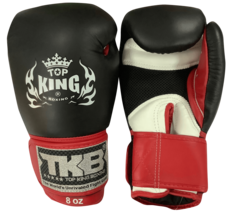 Боксерские перчатки Top King Air Velcor, черный / красный / белый