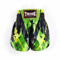 Шорты Twins Special для тайского бокса, черный / зеленый