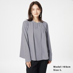 Блузка с защипом спереди PLST, серый