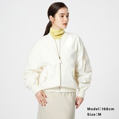 Куртка PLST МА-1 на молнии, белый