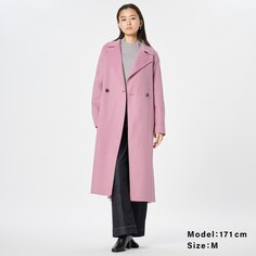 Длинное пальто из полушерсти River PLST, розовый