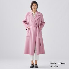Длинное пальто из полушерсти River PLST, розовый