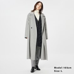 Длинное пальто из полушерсти River PLST, серый