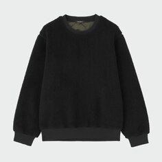 Комбинированный пуловер из флиса Боа Мужчины PLST, черный